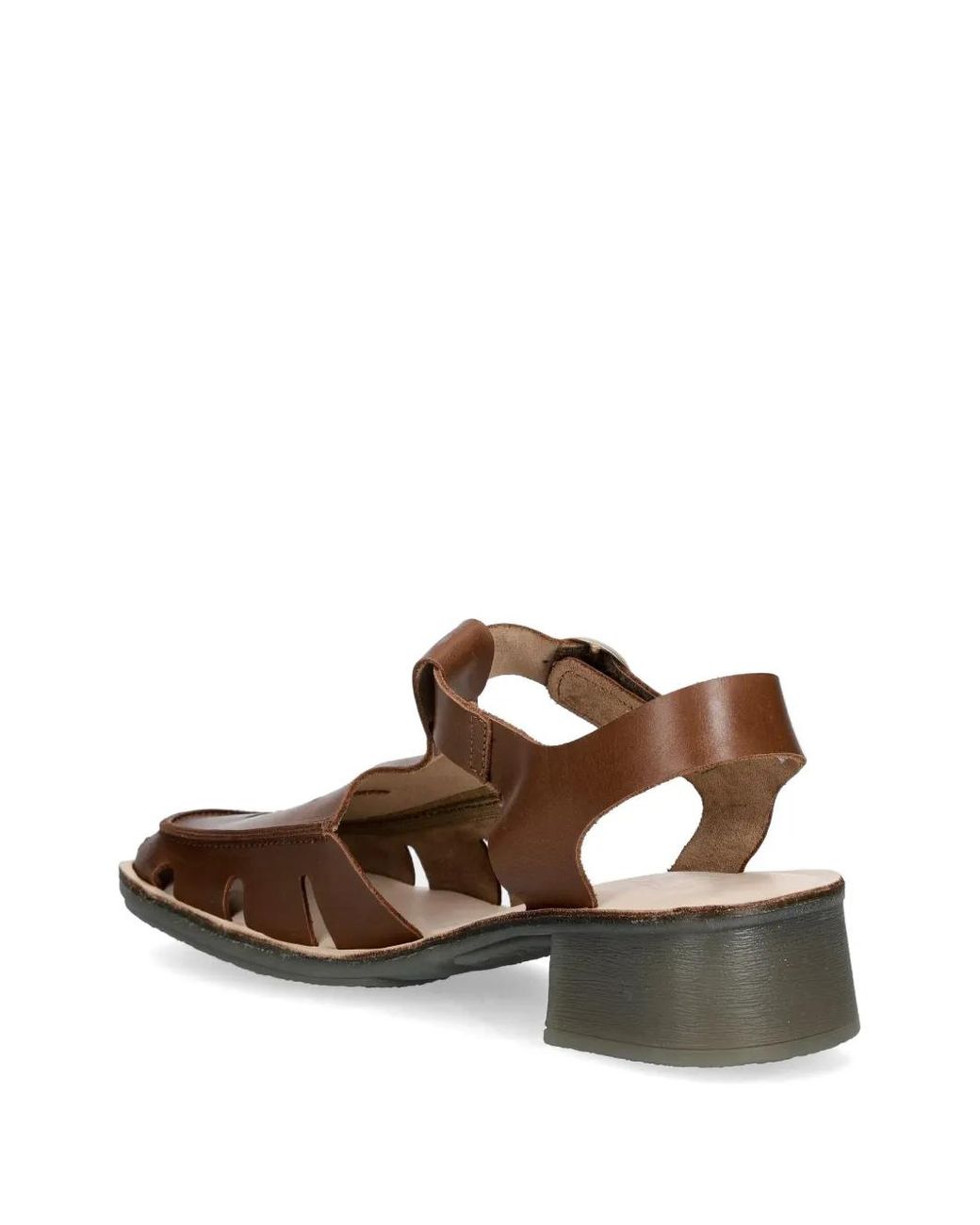 Fly London Brown Buckle-Fastening Cut-Out Sandals