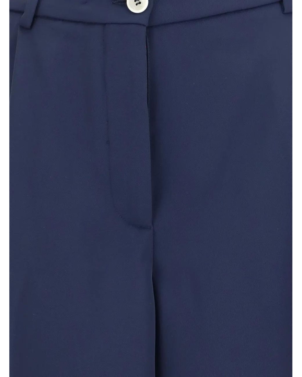 Cruna Blue Pleated Buttoned Shorts