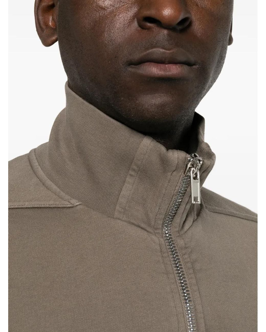 Rick Owens Natural Zip-Up Track Jacket for men