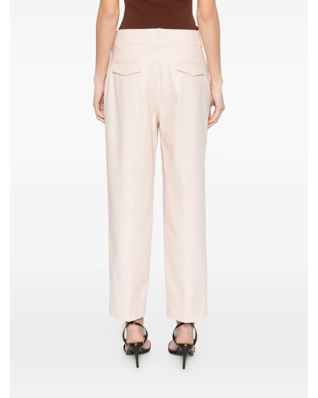 Peserico White Cuffed-Hem Trousers