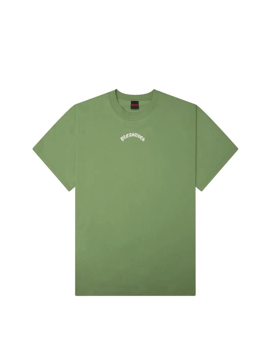 Pleasures Green Athor Logo-Print T-Shirt for men