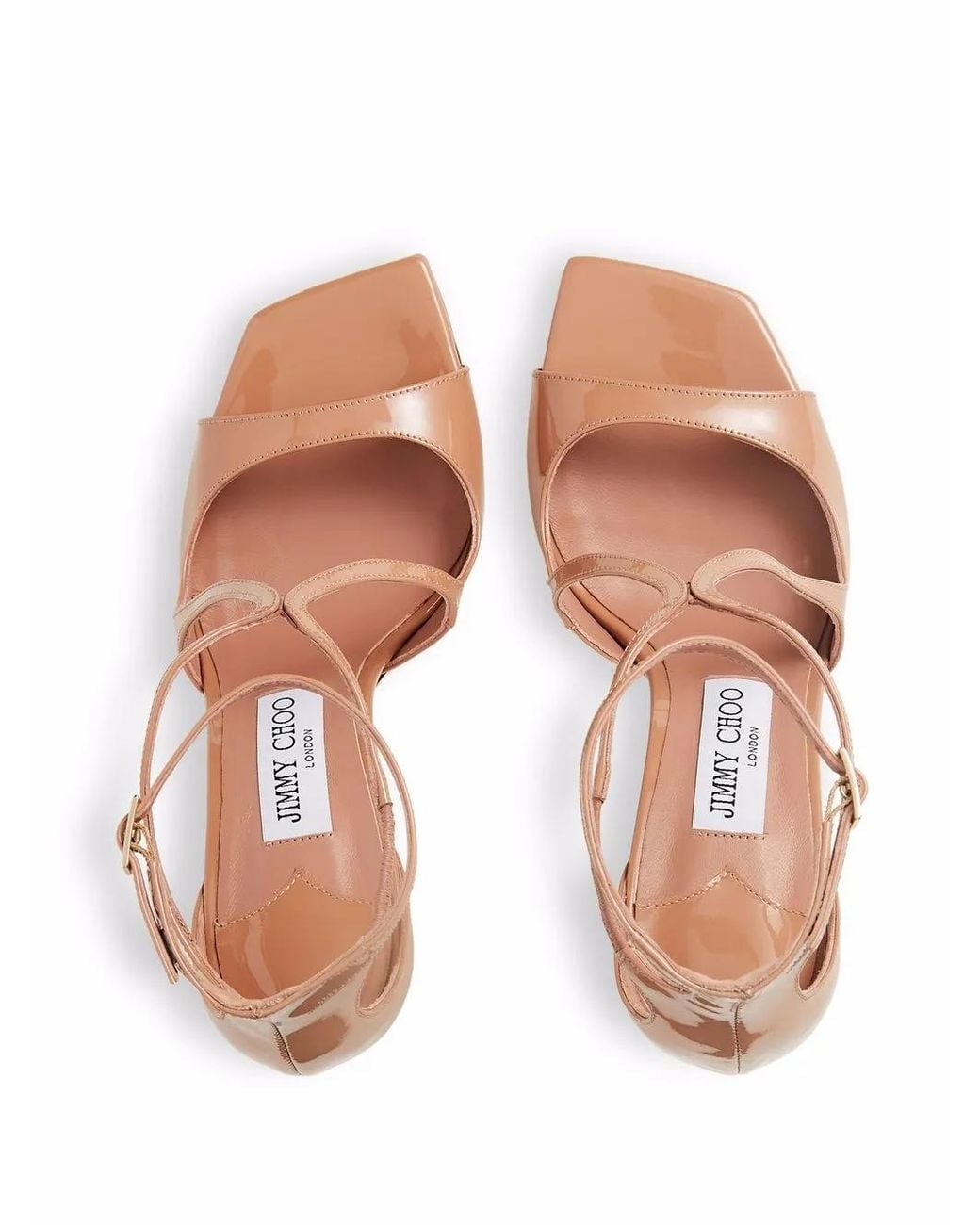 Jimmy Choo Multicolor Azia Sandal In Pastel Pink Patent Leather