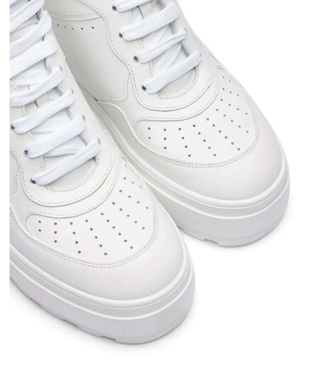Casadei White High-Top Leather Sneakers
