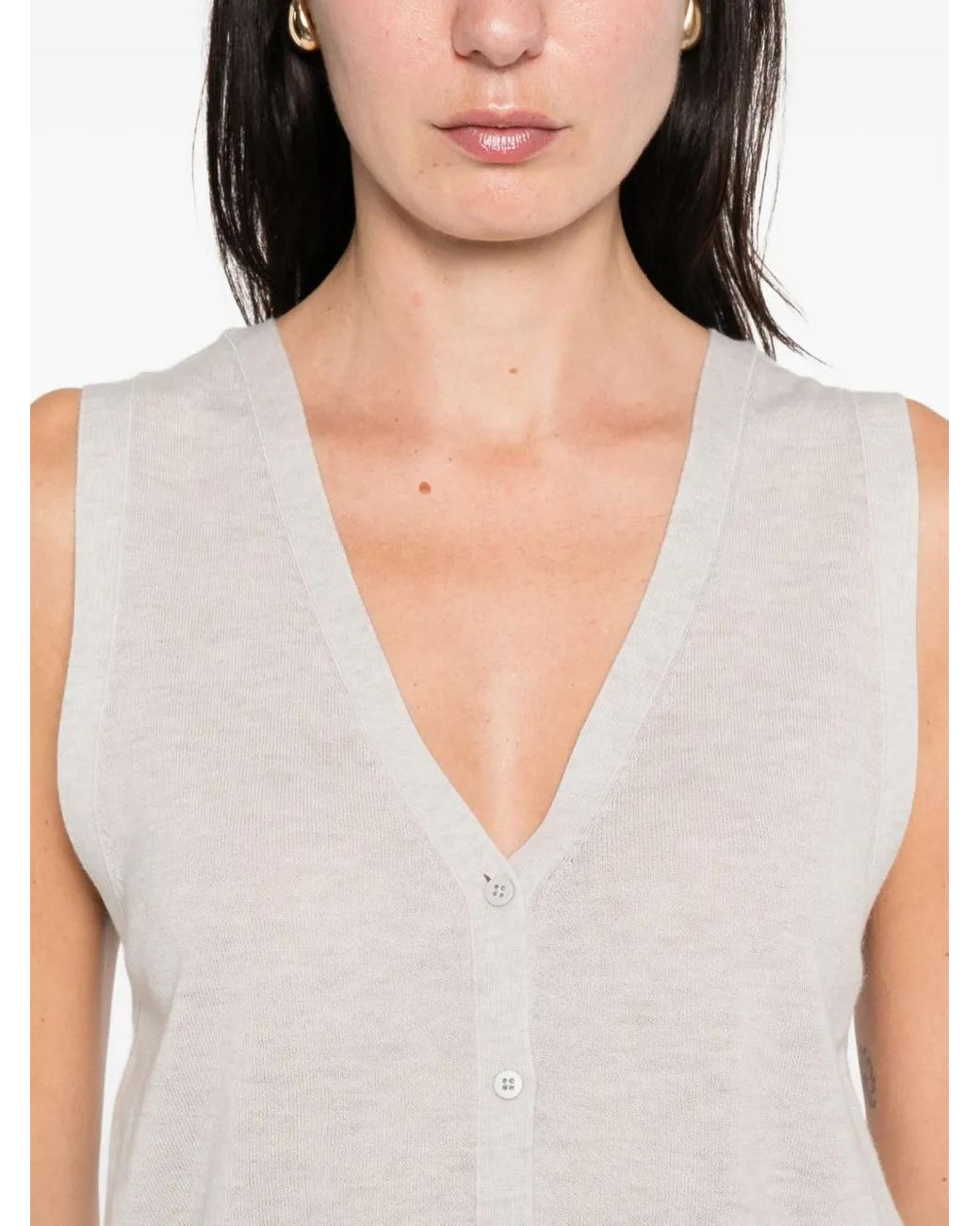 St. Agni White Button Vest