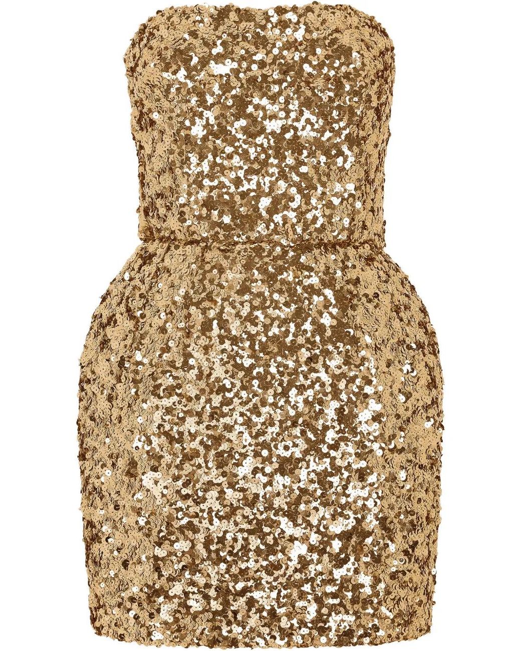 Dolce & Gabbana Natural Sequin-Embellished Strapless Dress