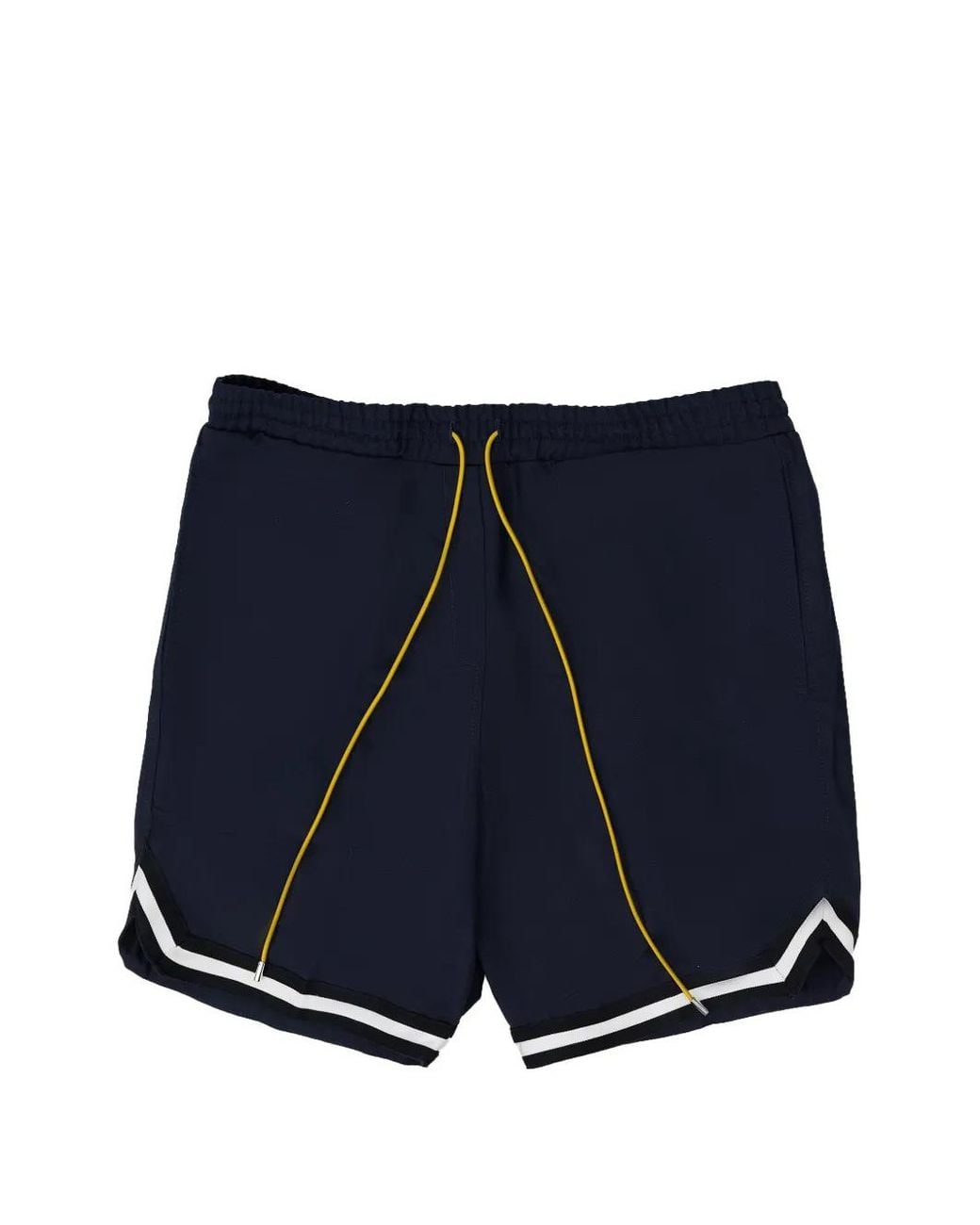 Rhude Blue Twill Striped-Trim Mini Shorts for men