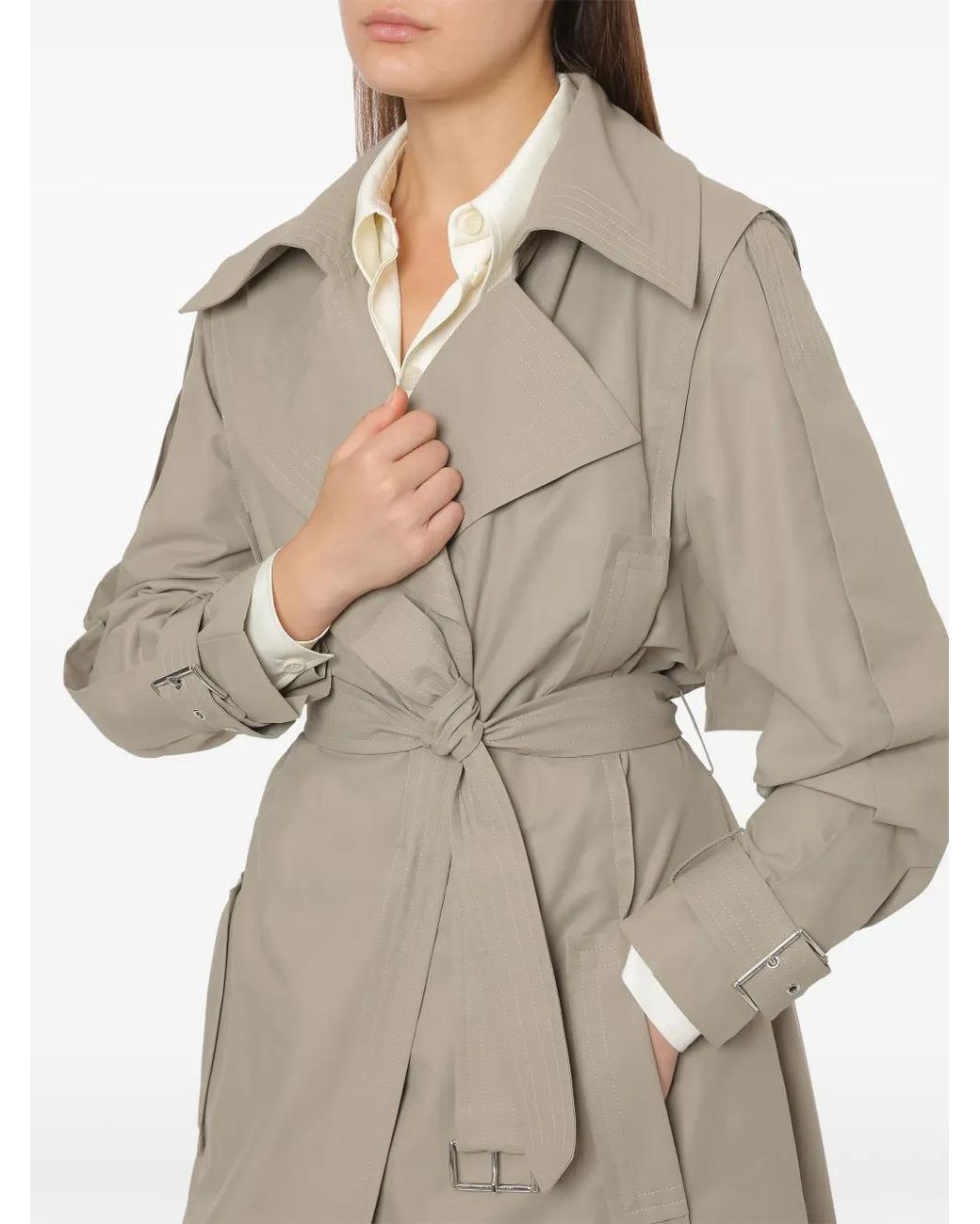 Alberta Ferretti Natural Belted Trench Coat