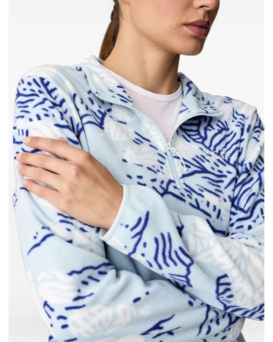 Jack Wolfskin Blue Paw Era 100 Abstract-Print Sweatshirt