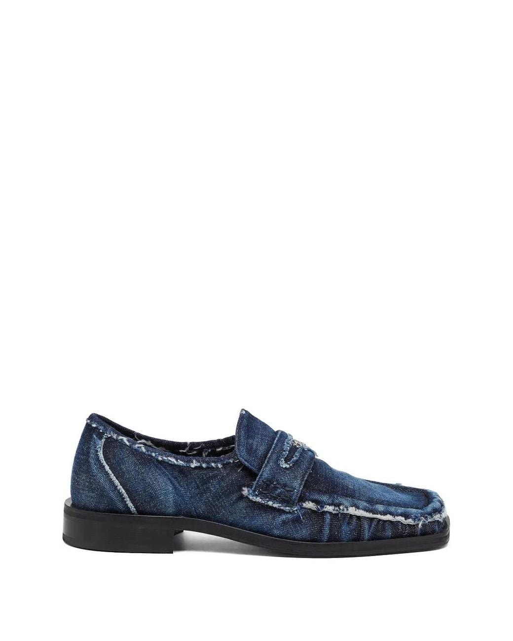 DIESEL Blue D-Amber Distressed Denim Loafers for men