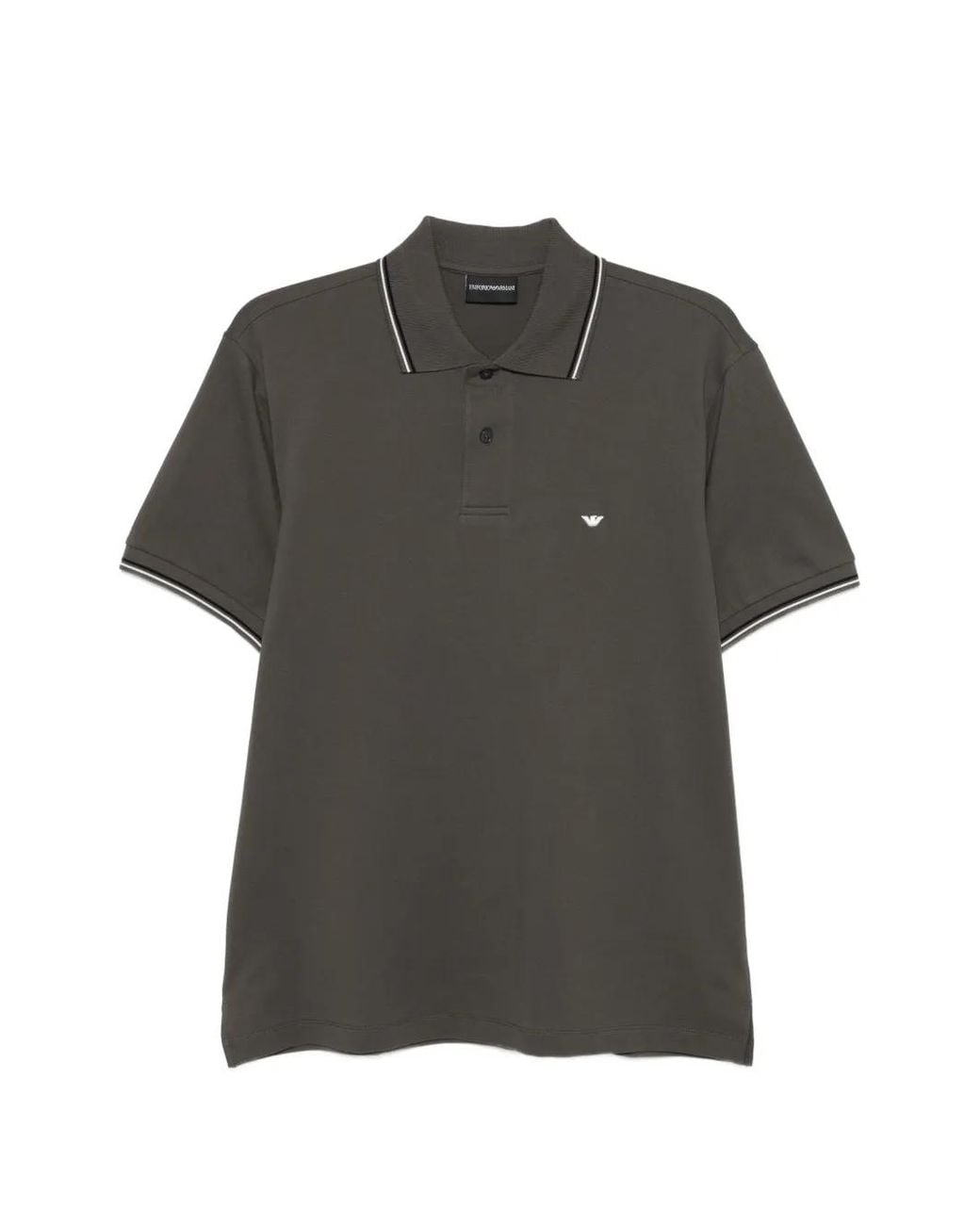 Emporio Armani Gray Logo Cotton Polo Shirt for men