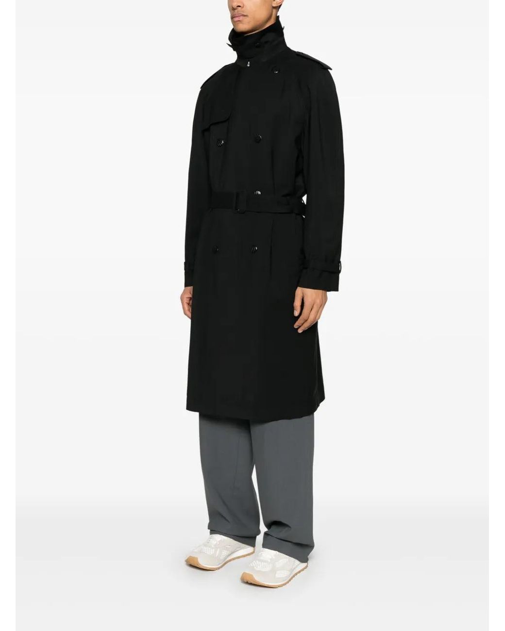 Fendi Black Belted Trench Coat for men