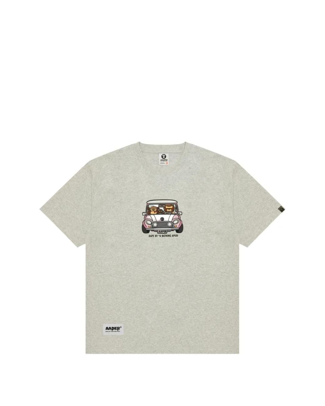 Aape By A Bathing Ape Gray Graphic T-Shirt for men