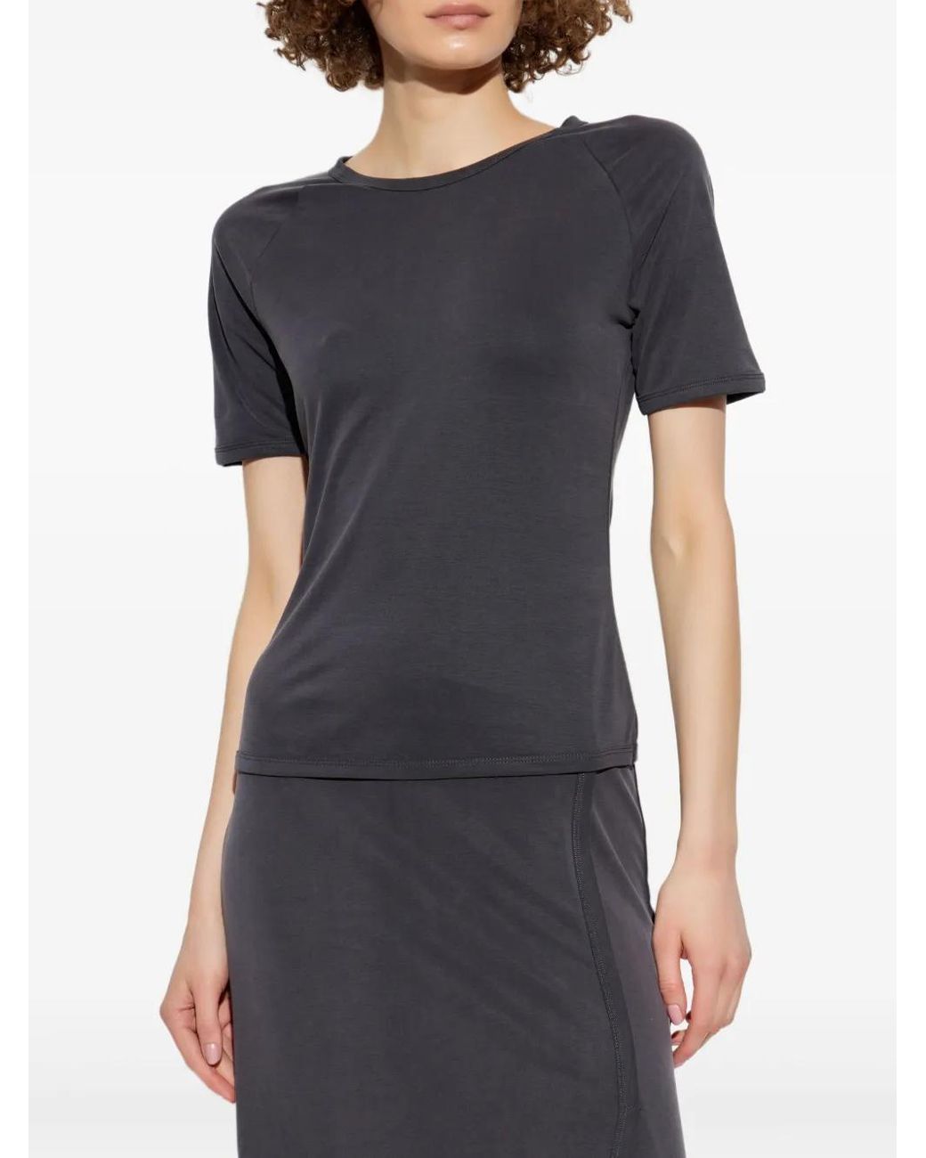 Samsøe & Samsøe Black Short-Sleeve Fitted Top