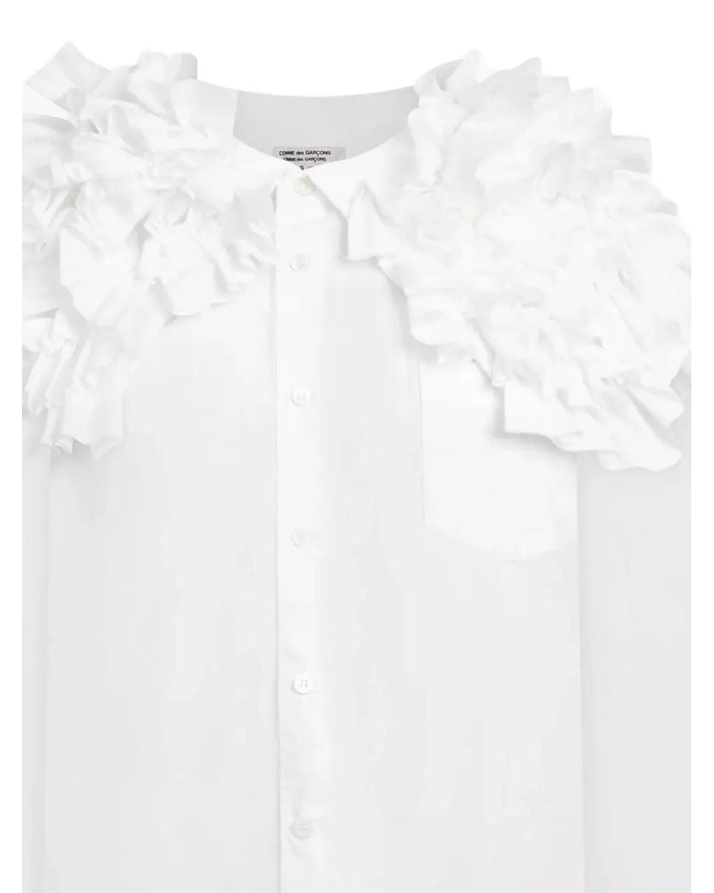 Comme des Garçons White Ruffled-Collared Shirt
