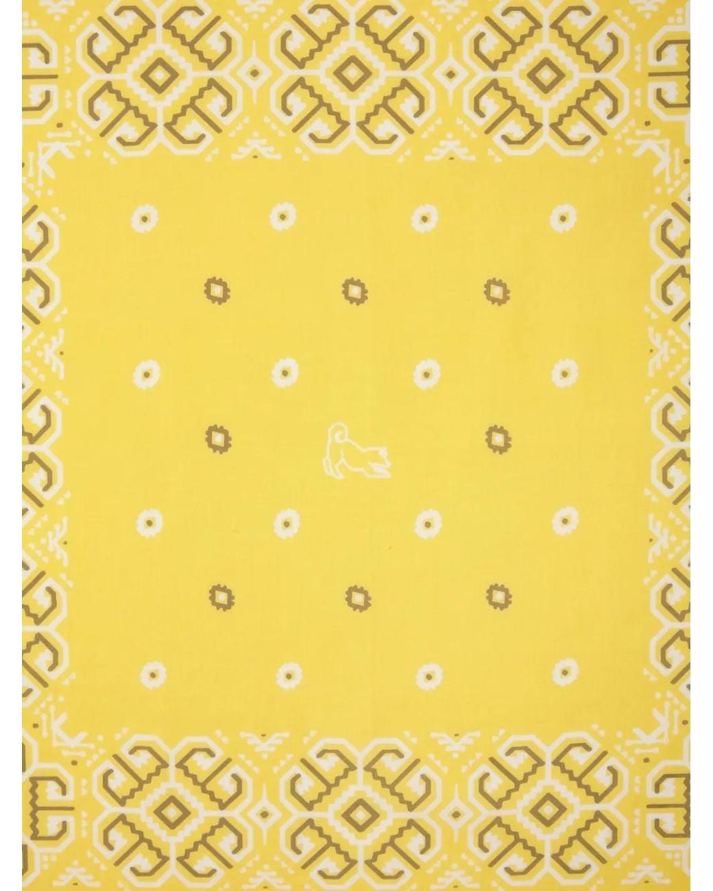 Fortela Yellow Ikara-Printed Bandana for men
