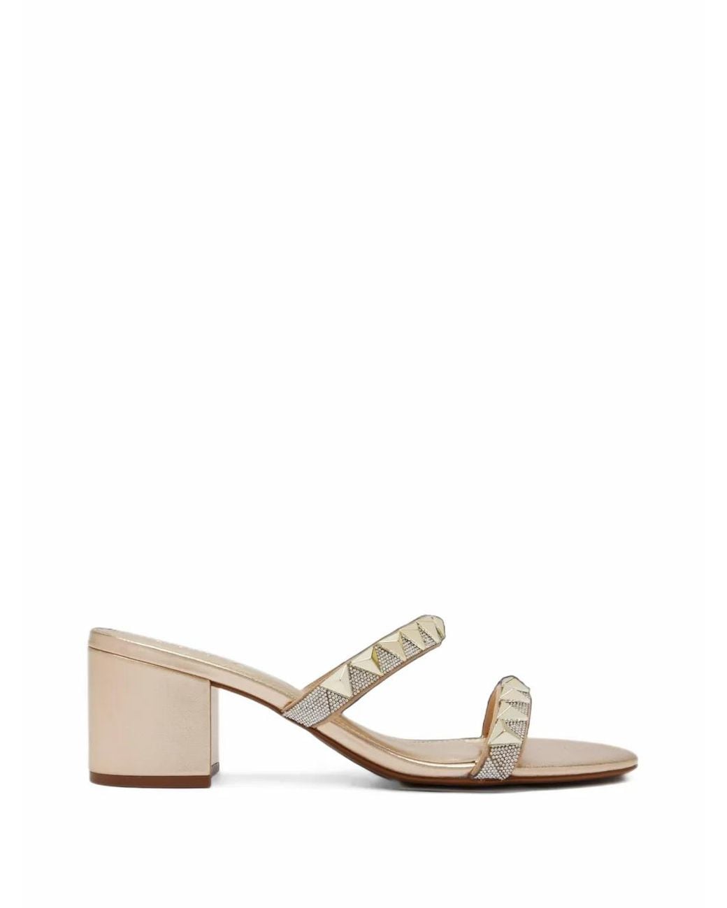 SCHUTZ SHOES Natural Crystal-Embellished Studded Sandals