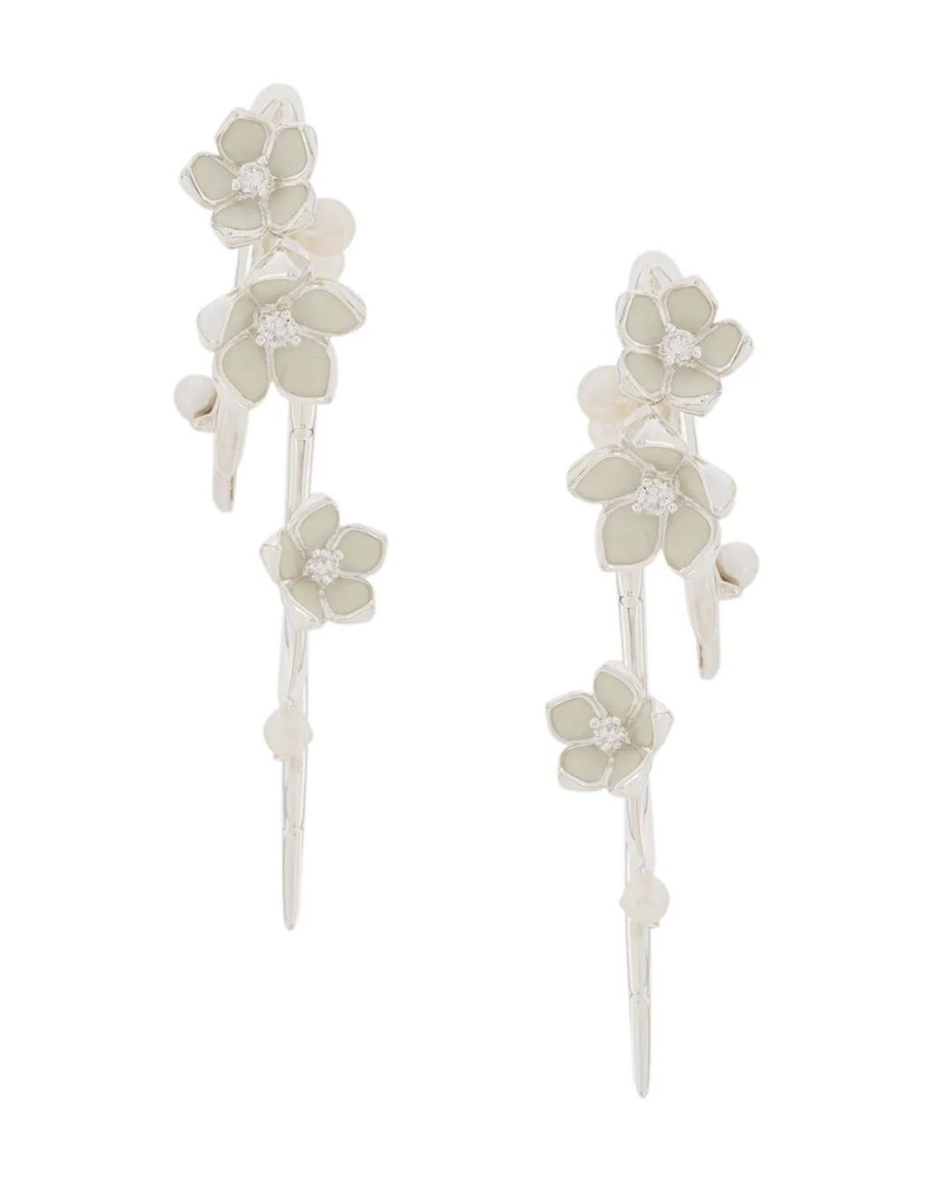 Shaun Leane White Cherry Blossom Hook Earrings