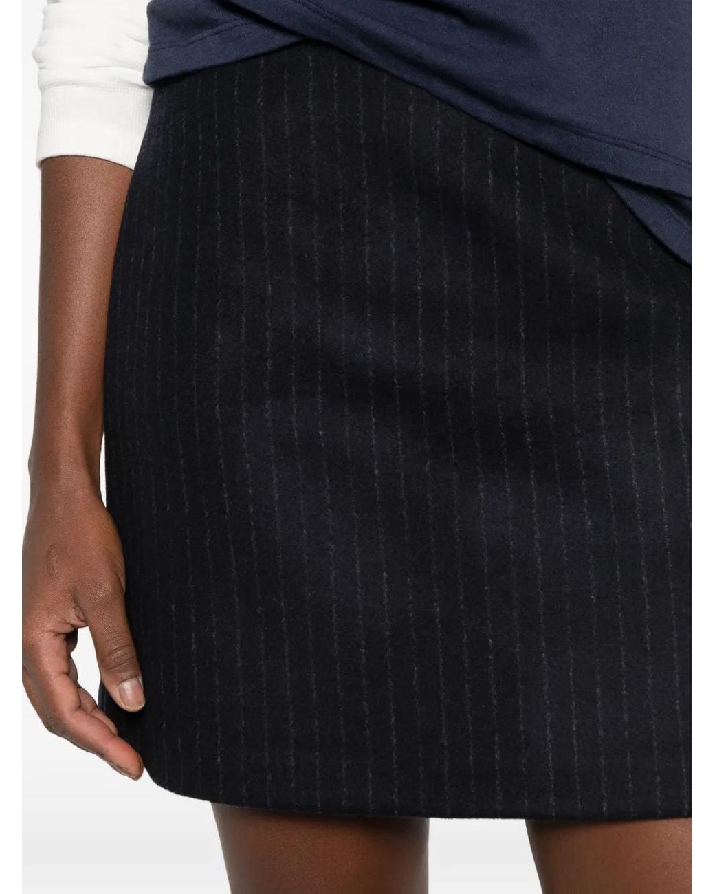 A.P.C. Black Pinstripe-Pattern Skirt