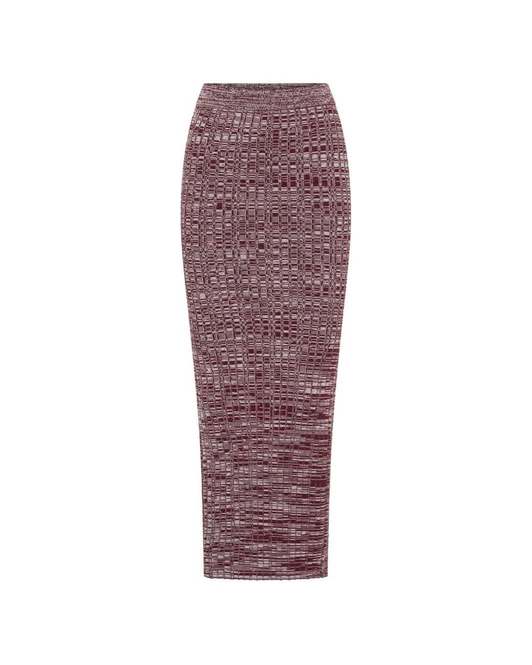 Anna Quan Purple Ilona Ribbed-Knit Skirt