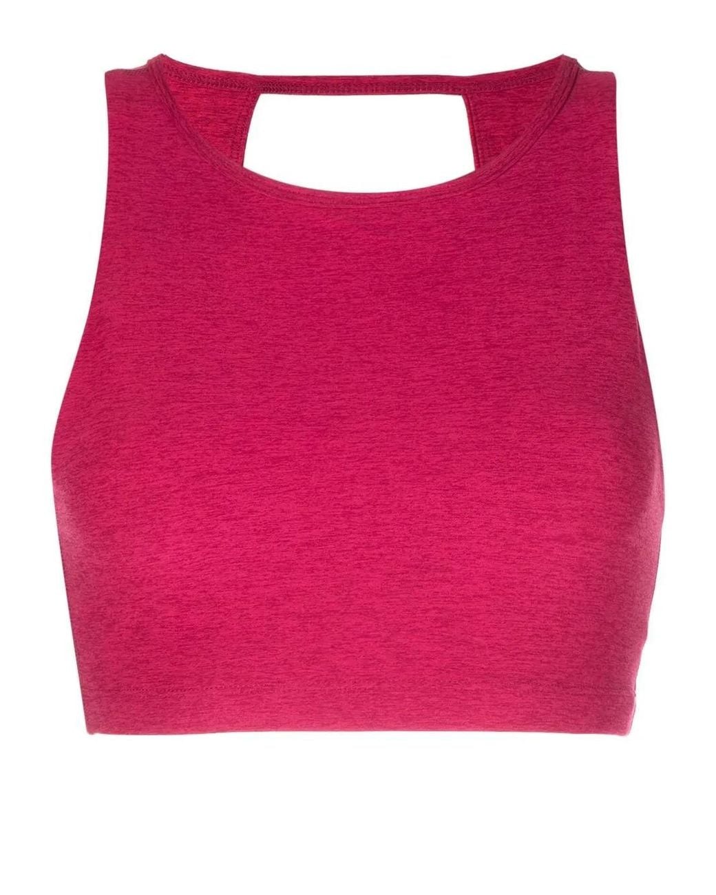 Beyond Yoga Pink Open-Back Racerback Bra