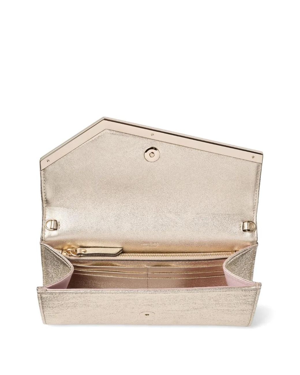 Jimmy Choo Natural Emmie Platinum Ice Brilliance Fabric Clutch Bag