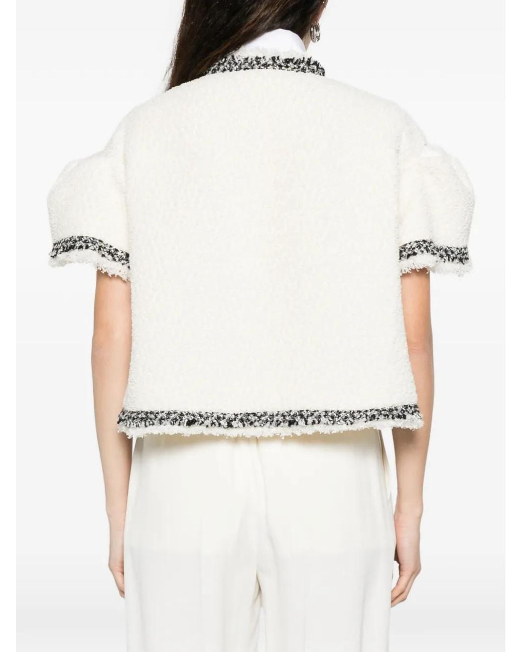 Sacai Tweed Jack in het White