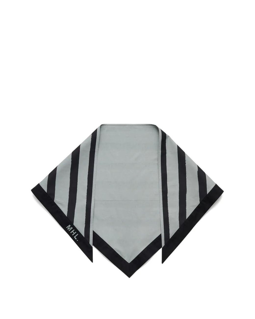 Margaret Howell Gray Stripe-Print Scarf for men