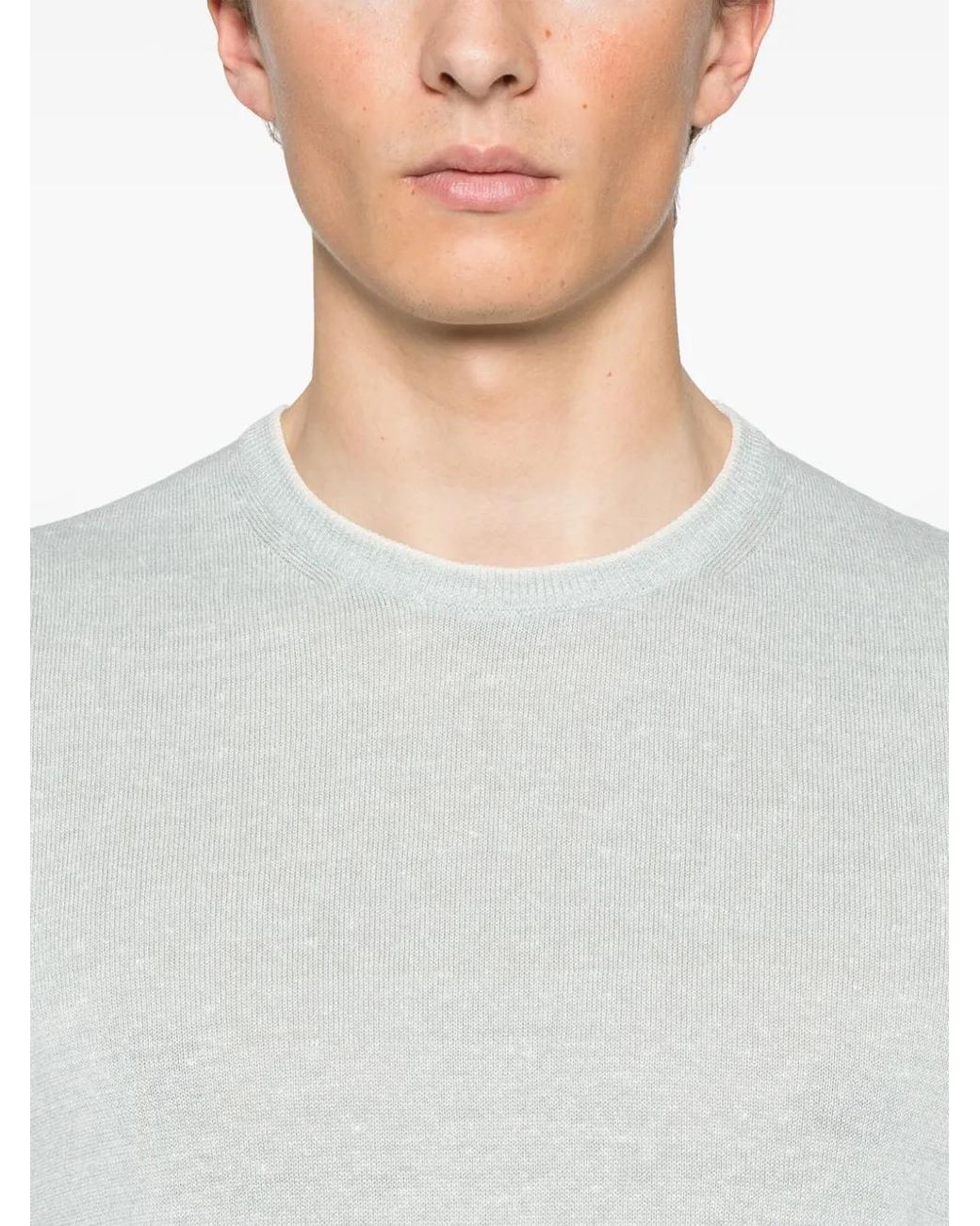 Fedeli White Knitted T-Shirt for men