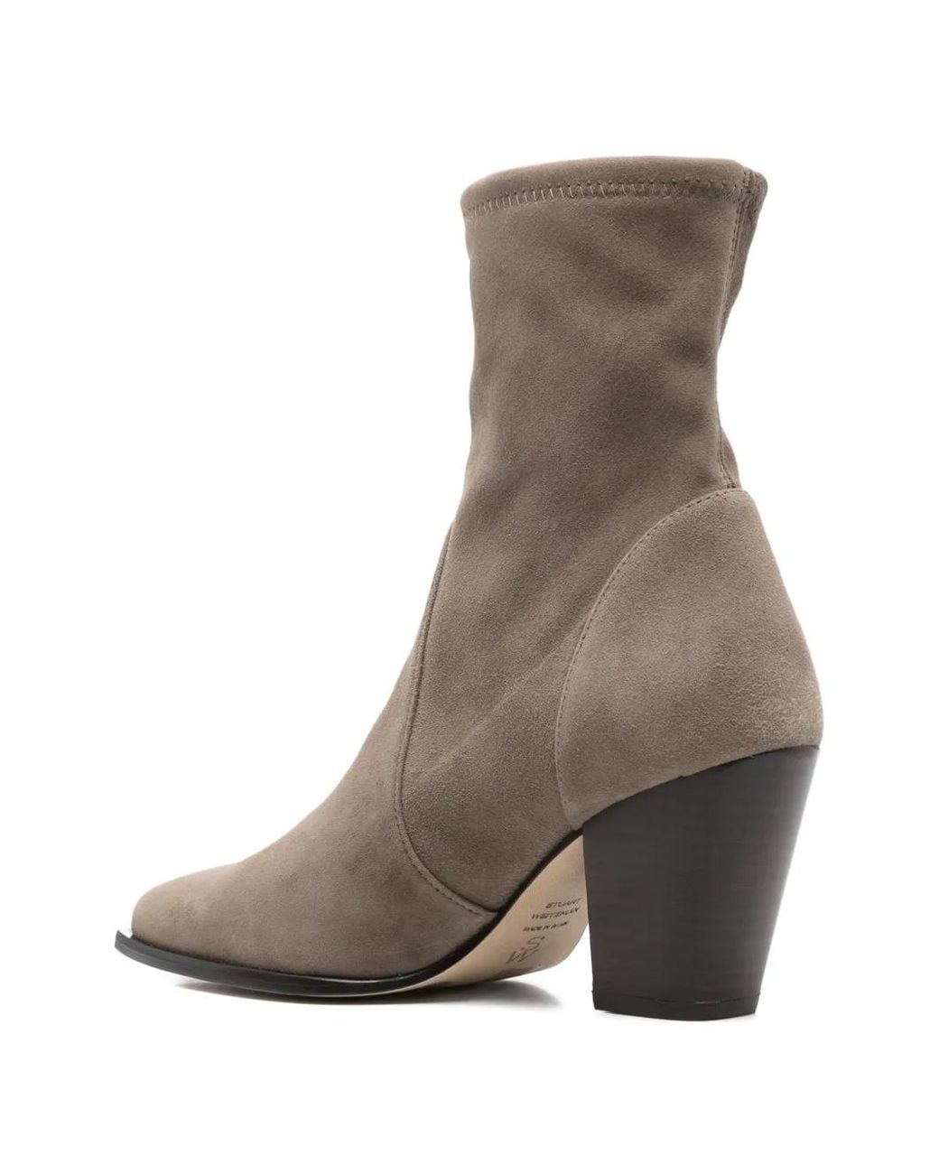 Stuart Weitzman Brown 80Mm Jolene Pointed-Toe Sock Boots