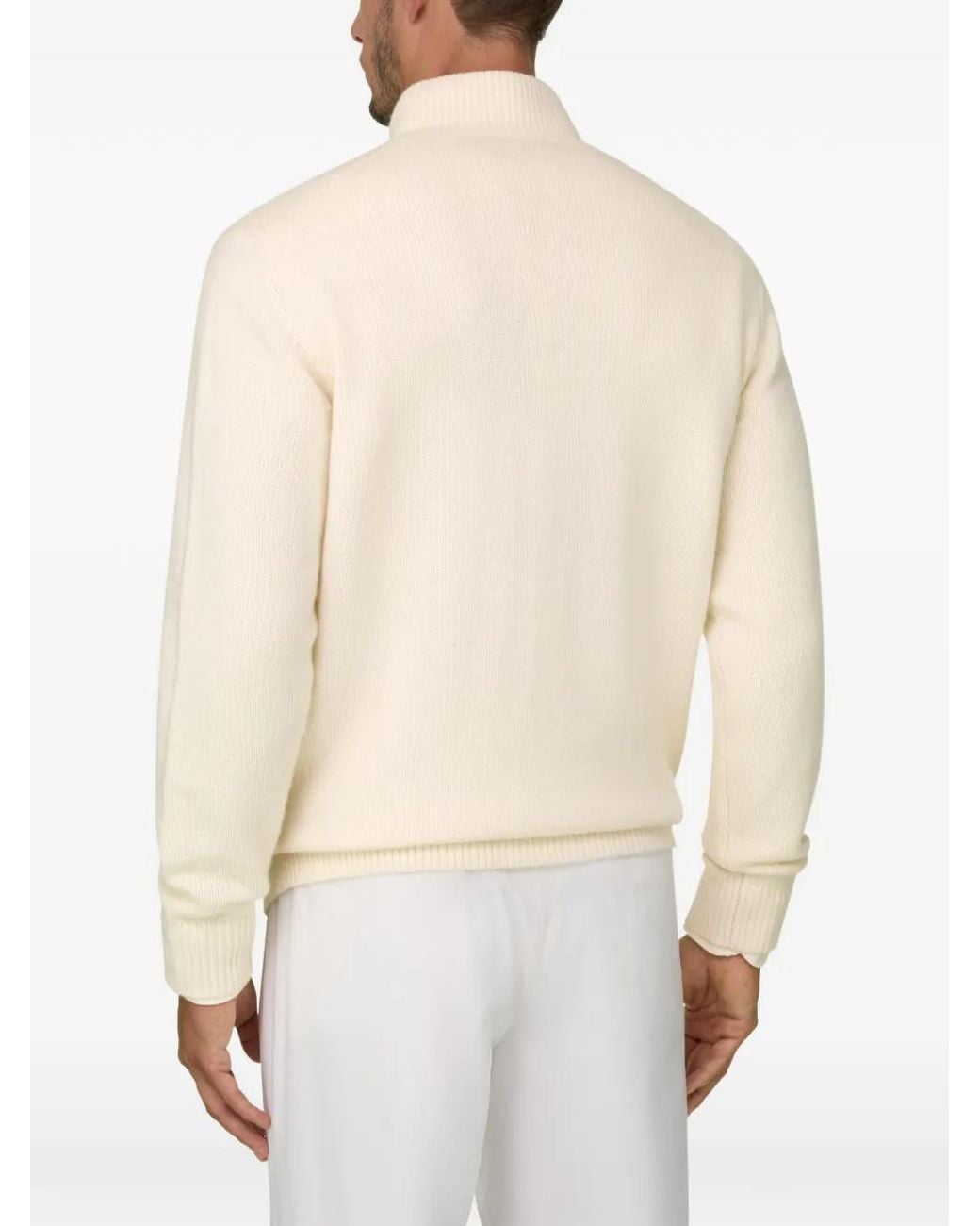 Boggi Natural Cardigan Roll-Neck Jumper for men