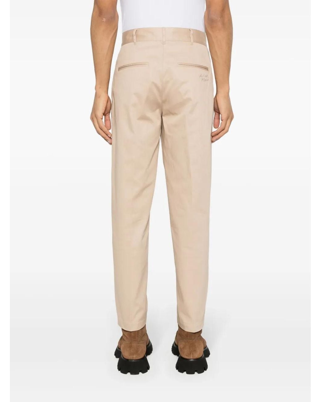Maison Kitsuné Natural Cotton Gabardine Chino Pants for men