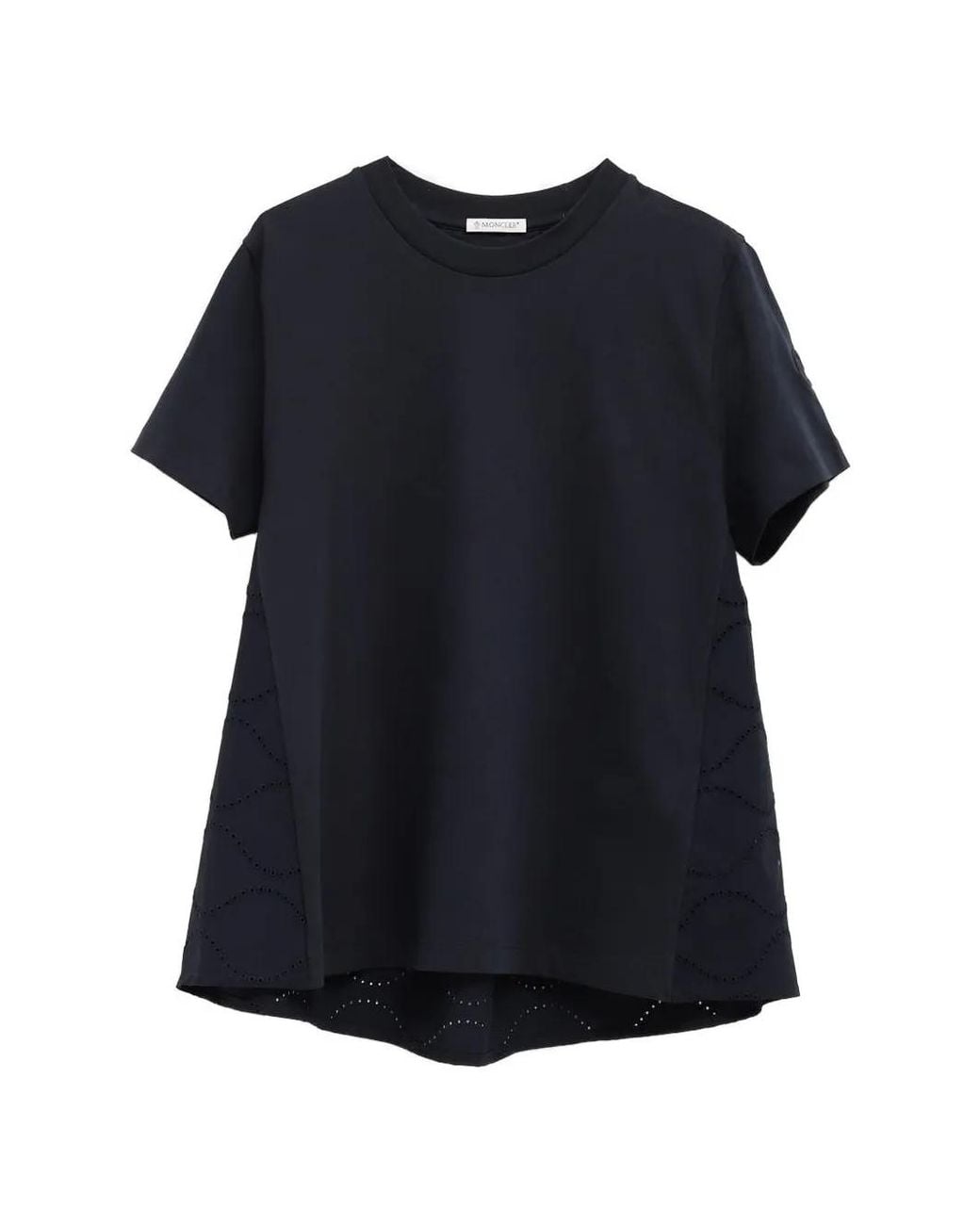 Moncler Black Eyelet T-Shirt
