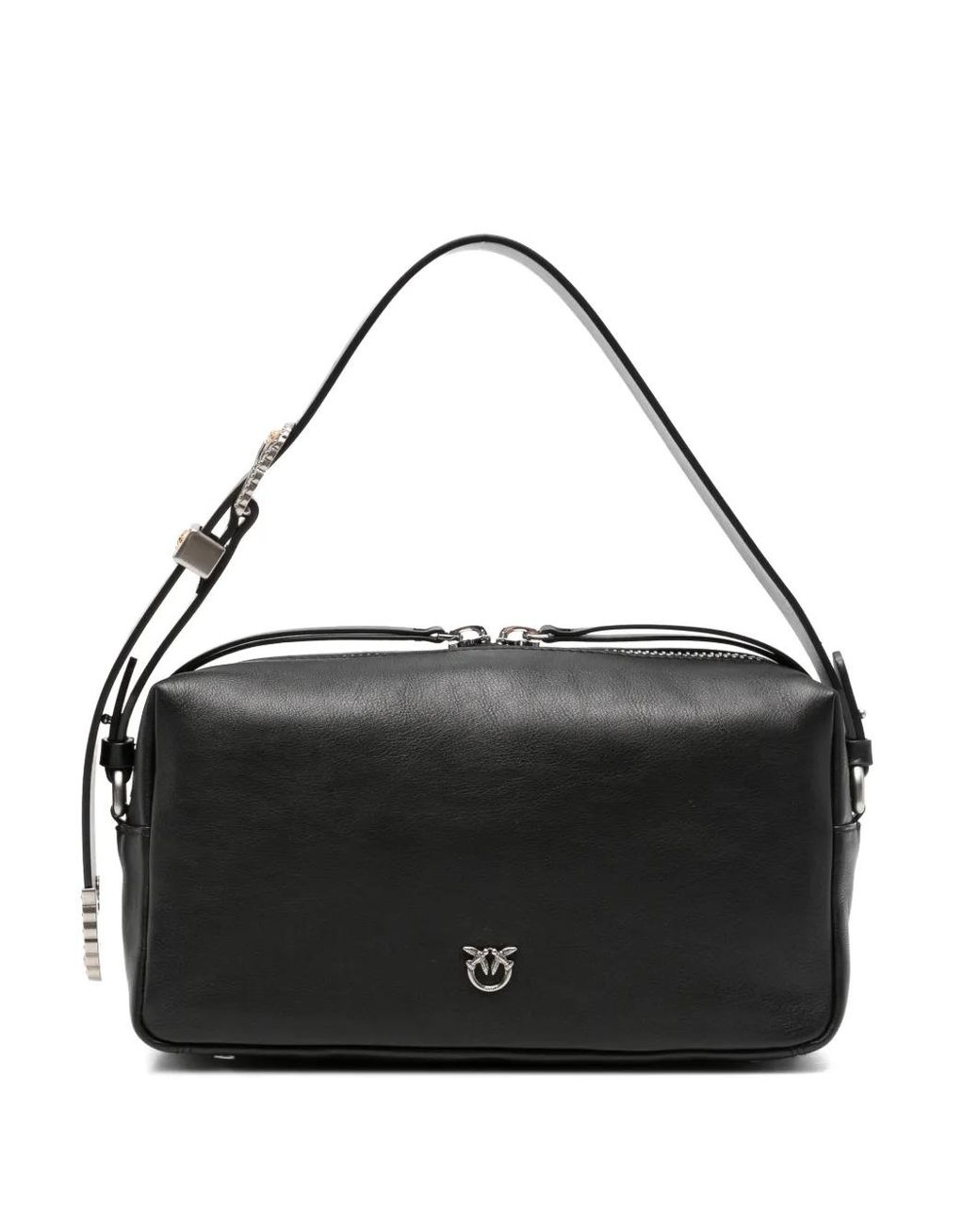Pinko Black Logo Buckle Shoulder Bag