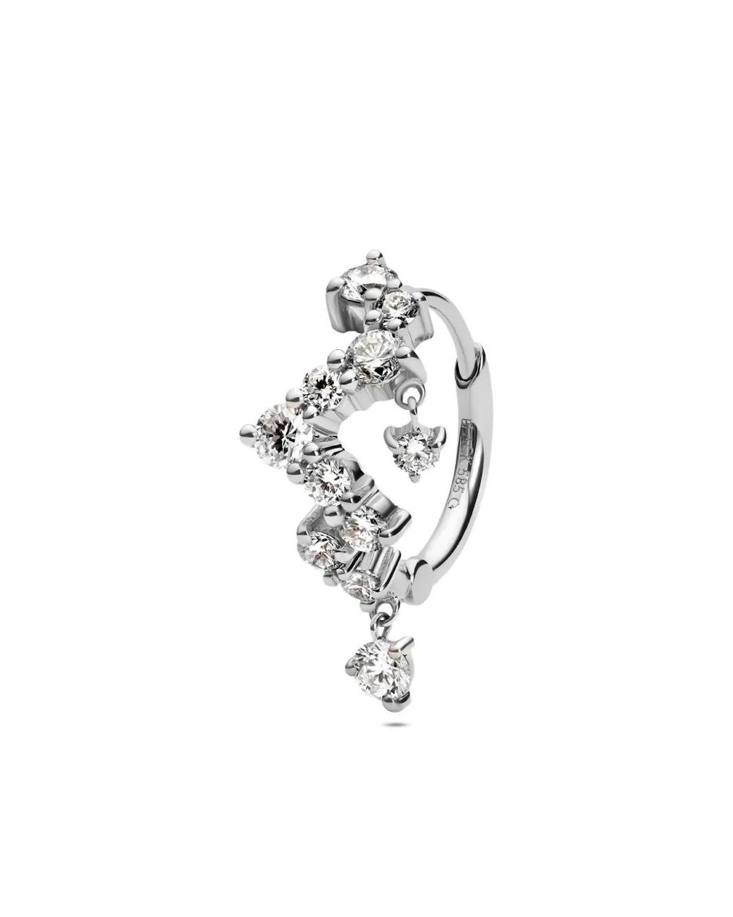 Maria Black White 14K Recycled Sky Lab-Grown Diamonds Huggie Earring