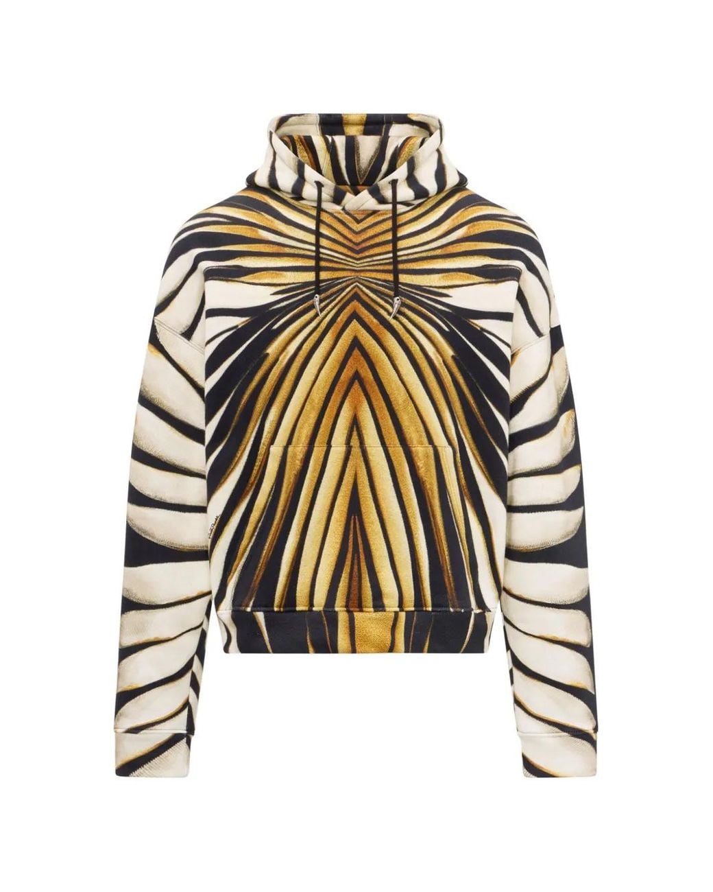 Roberto Cavalli White Ray Of Animal-Print Drawstring Hoodie