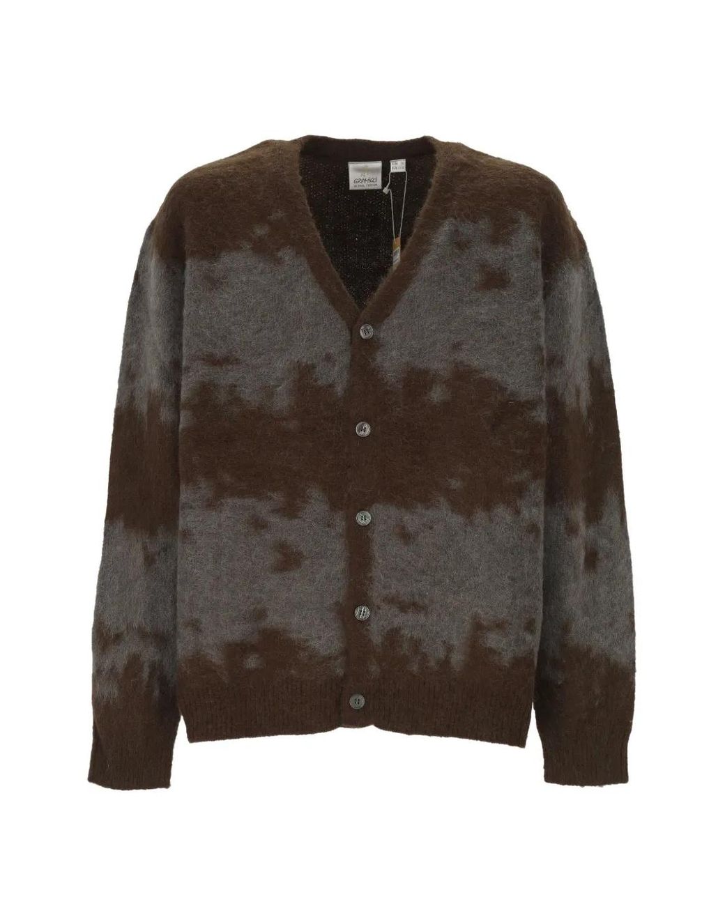 Gramicci Brown Splatter-Print V-Neck Cardigan for men
