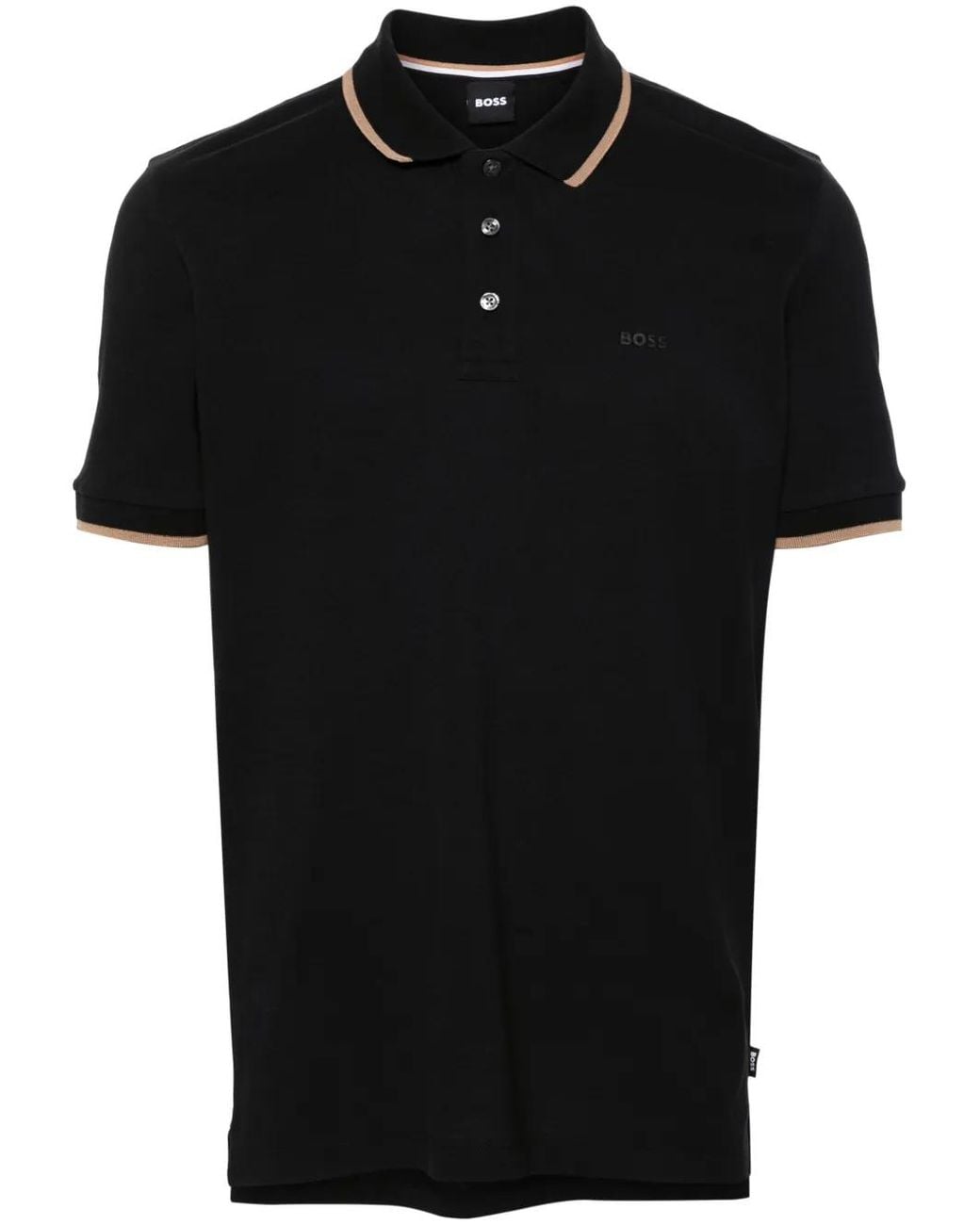 Boss Black Cotton-Piqué Polo Shirt With Contrast Tipping for men