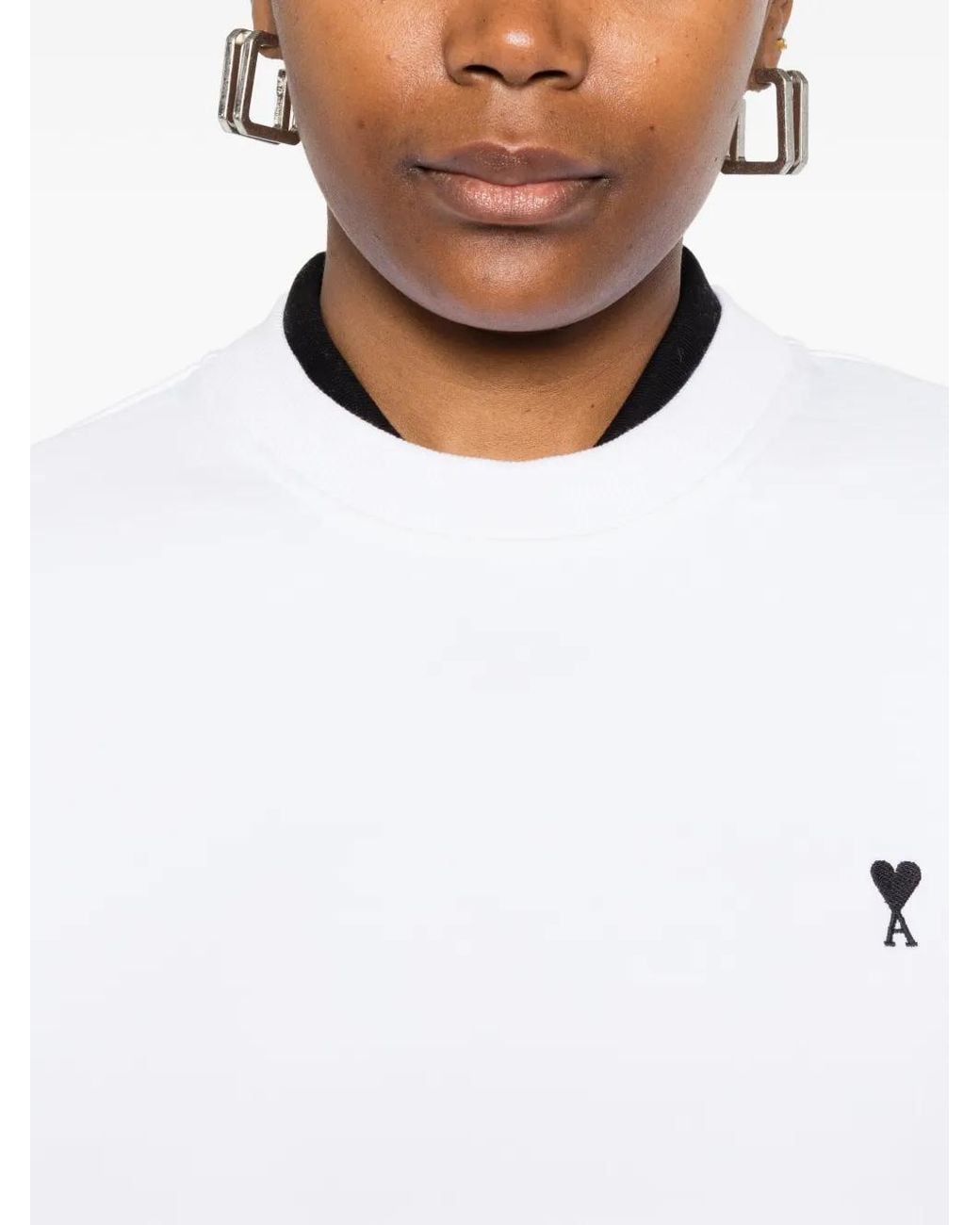 AMI White Contrasted "Ami De Coeur" Sweatshirt