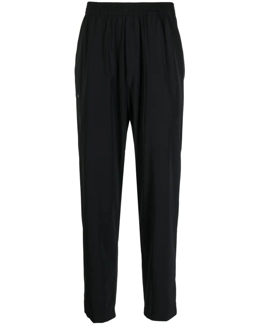 True Tribe Black Logo-Patch Elasticated-Waist Trousers for men