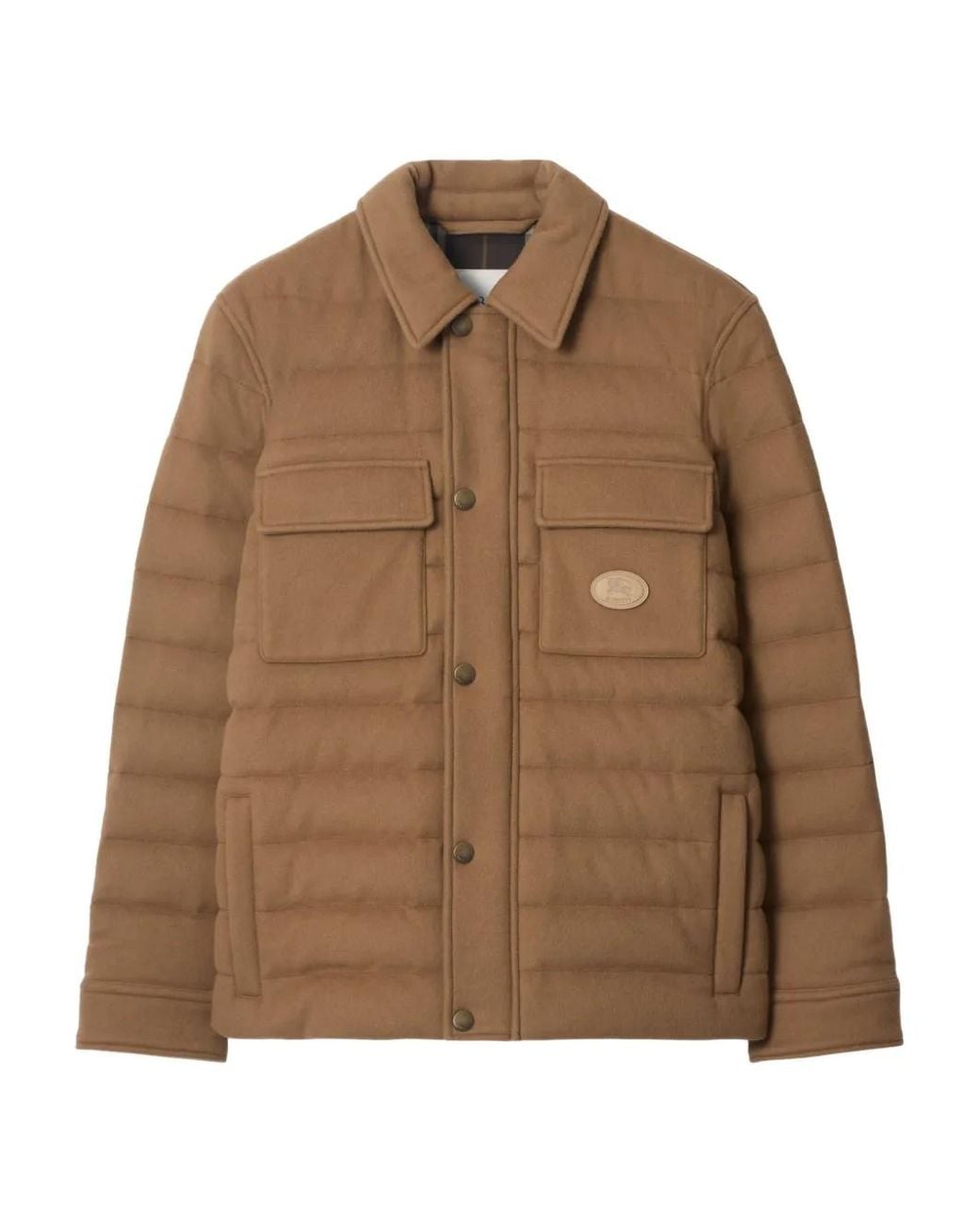 Burberry Brown Cashmere Padded Overshirt for men