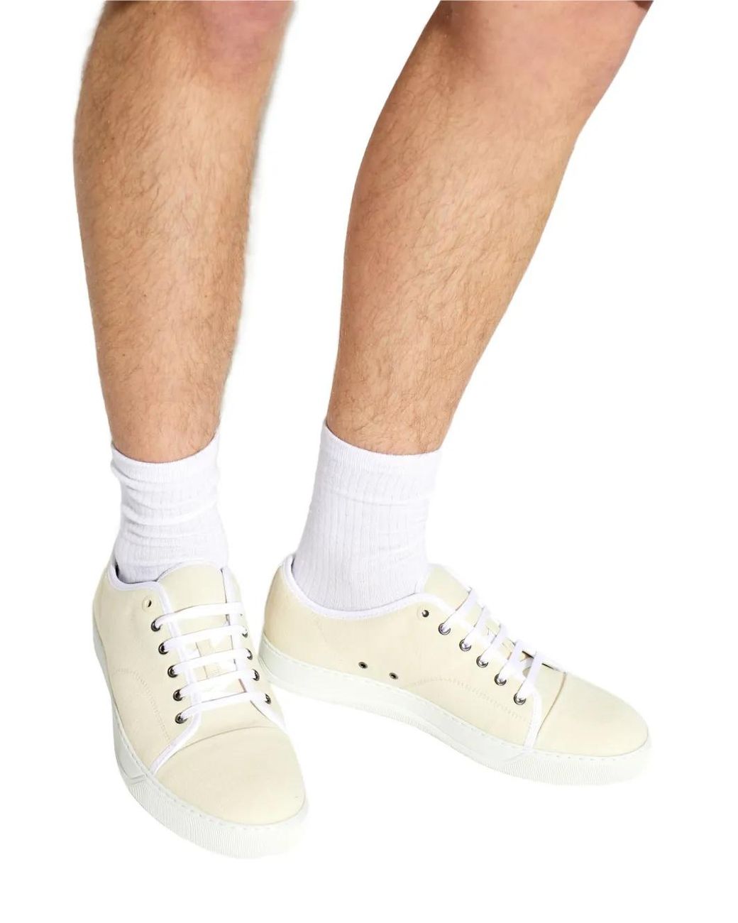 Lanvin White Dbb1 Canvas Sneakers for men