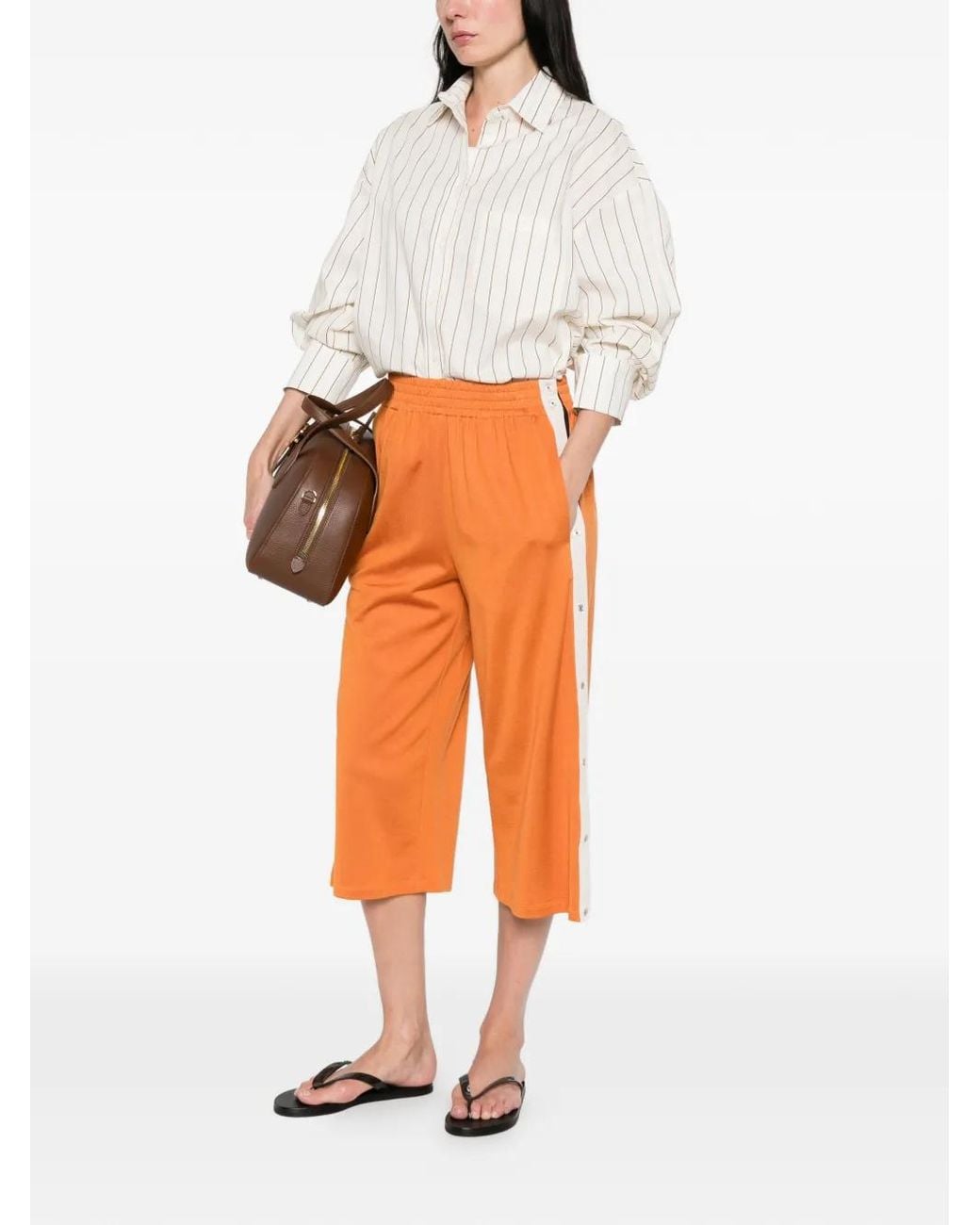 6397 Orange Button Side Shorts