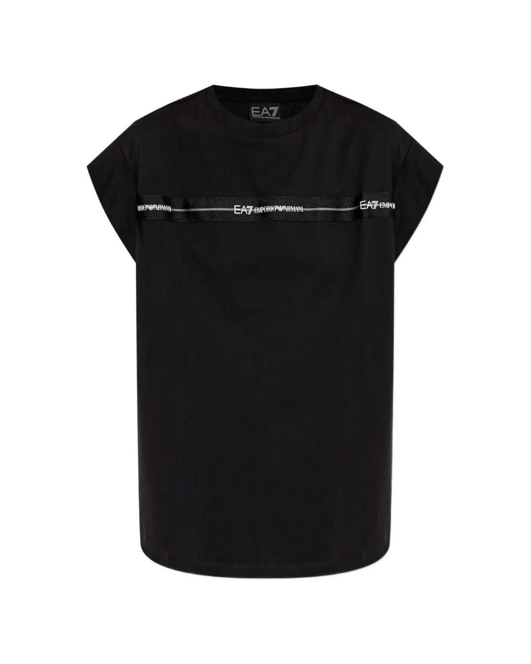 EA7 Black Crew Neck Top