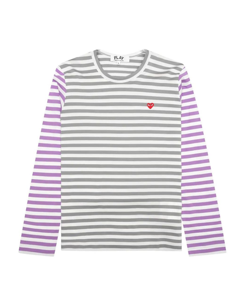 COMME DES GARÇONS PLAY White Striped Long-Sleeve T-Shirt