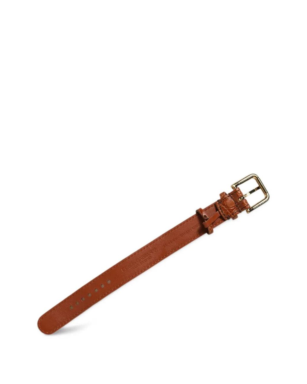 Dolce & Gabbana Brown Crocodile-Effect Buckled Bracelet