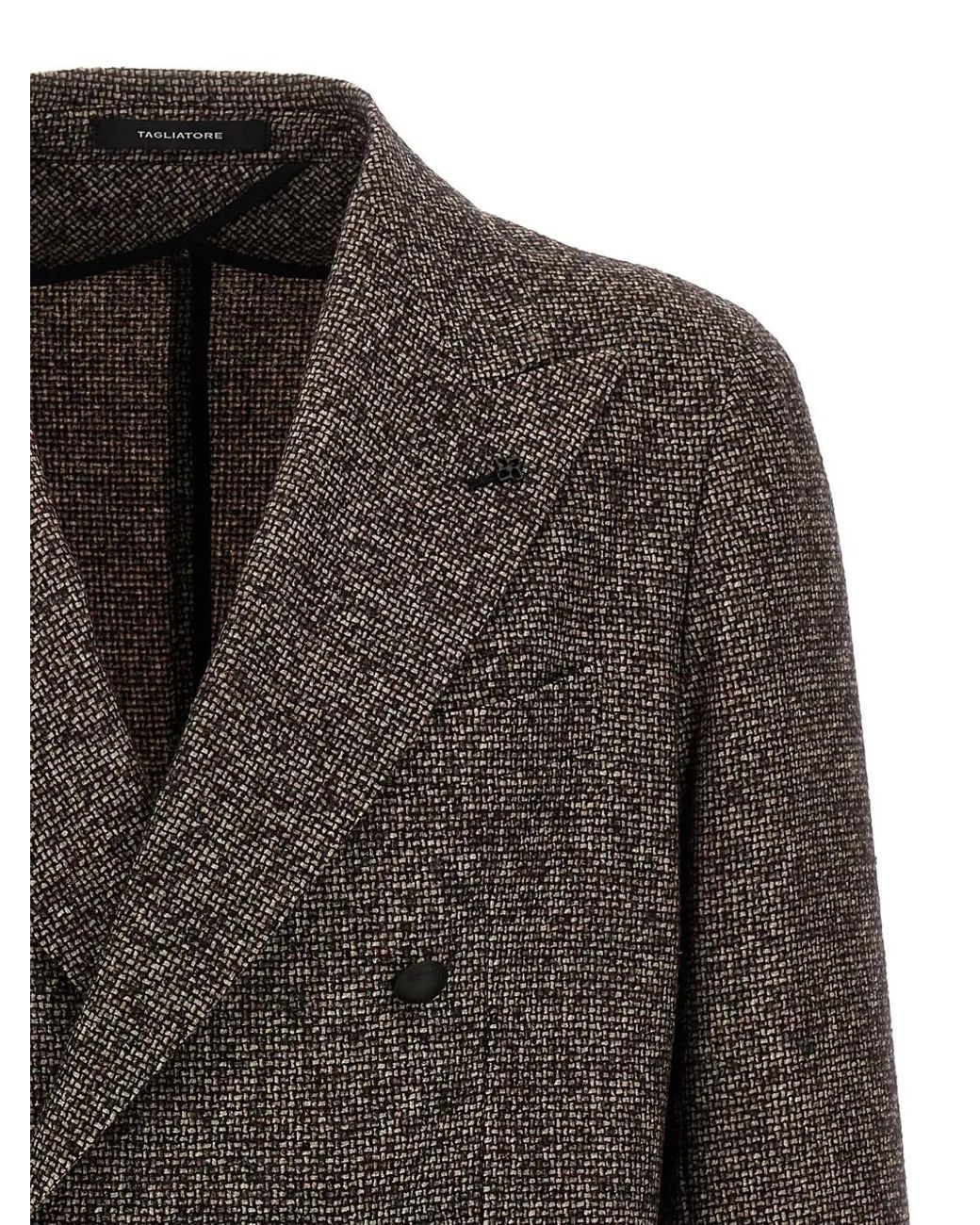 Tagliatore Doppelreihiger Blazer Mit Mikro-Muster in Gray für Herren