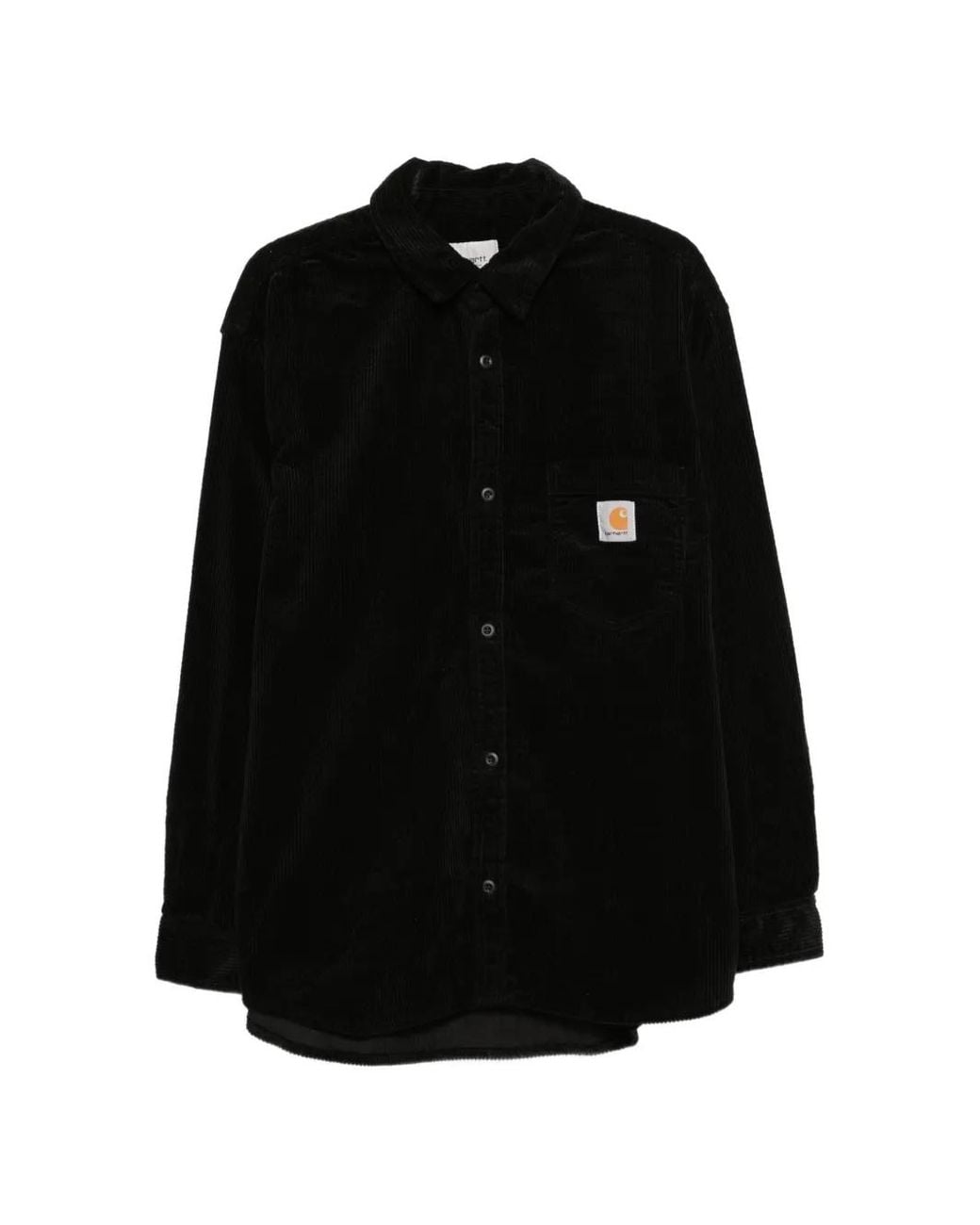Carhartt Black Loyde Corduroy Logo-Patch Shirt for men