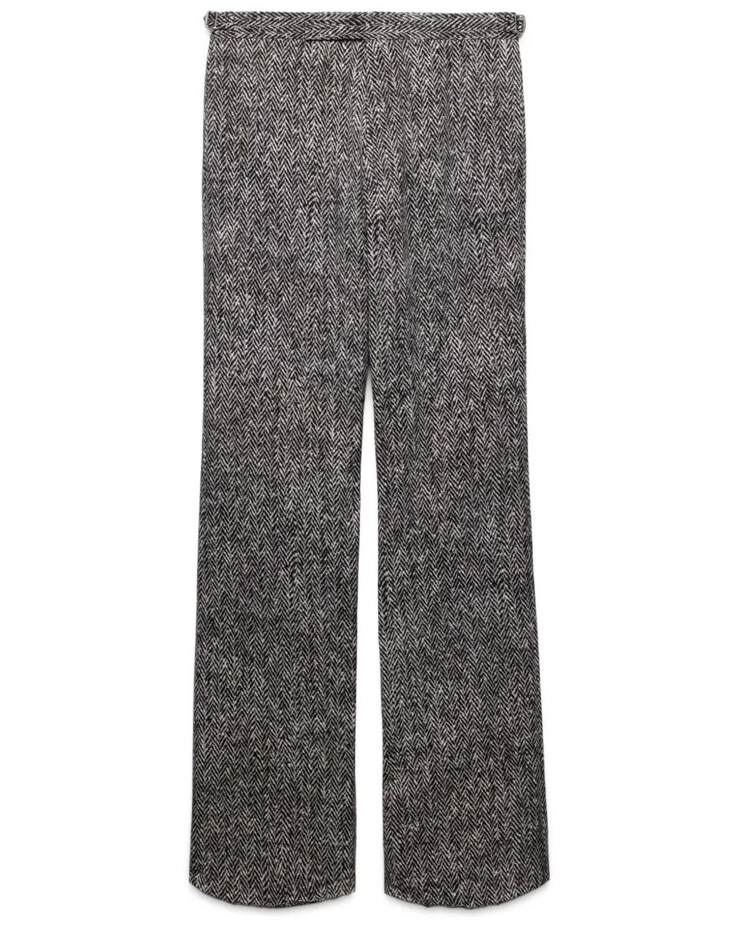 Prada Gray Printed Cotton Gabardine Pants for men