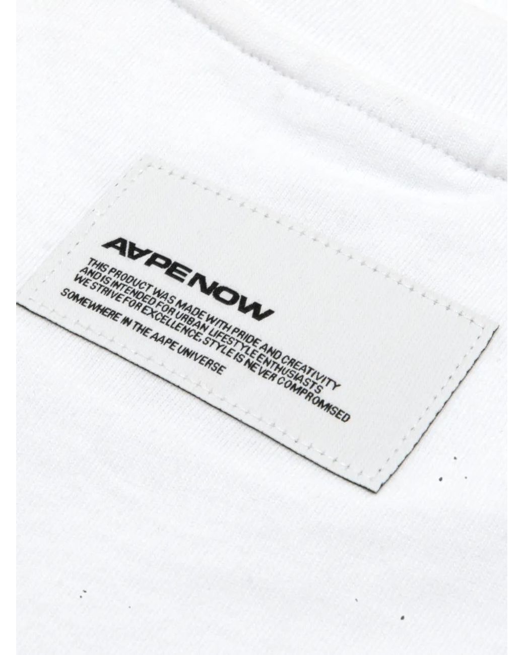 Aape By A Bathing Ape White Logo-Patch T-Shirt for men