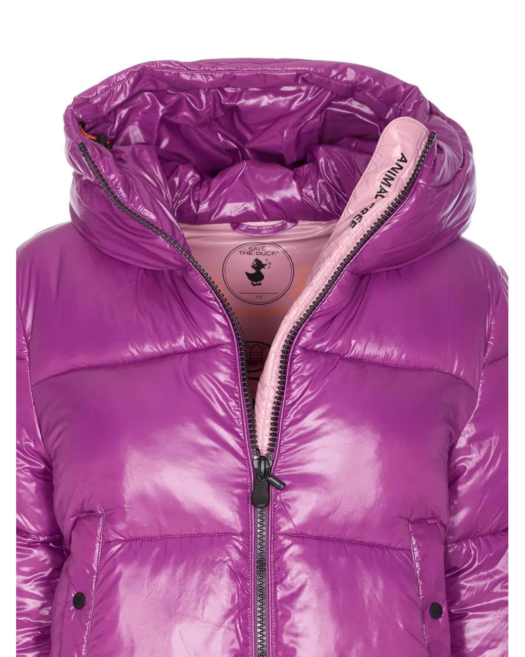 Save The Duck Purple Padded Hooded Jacket